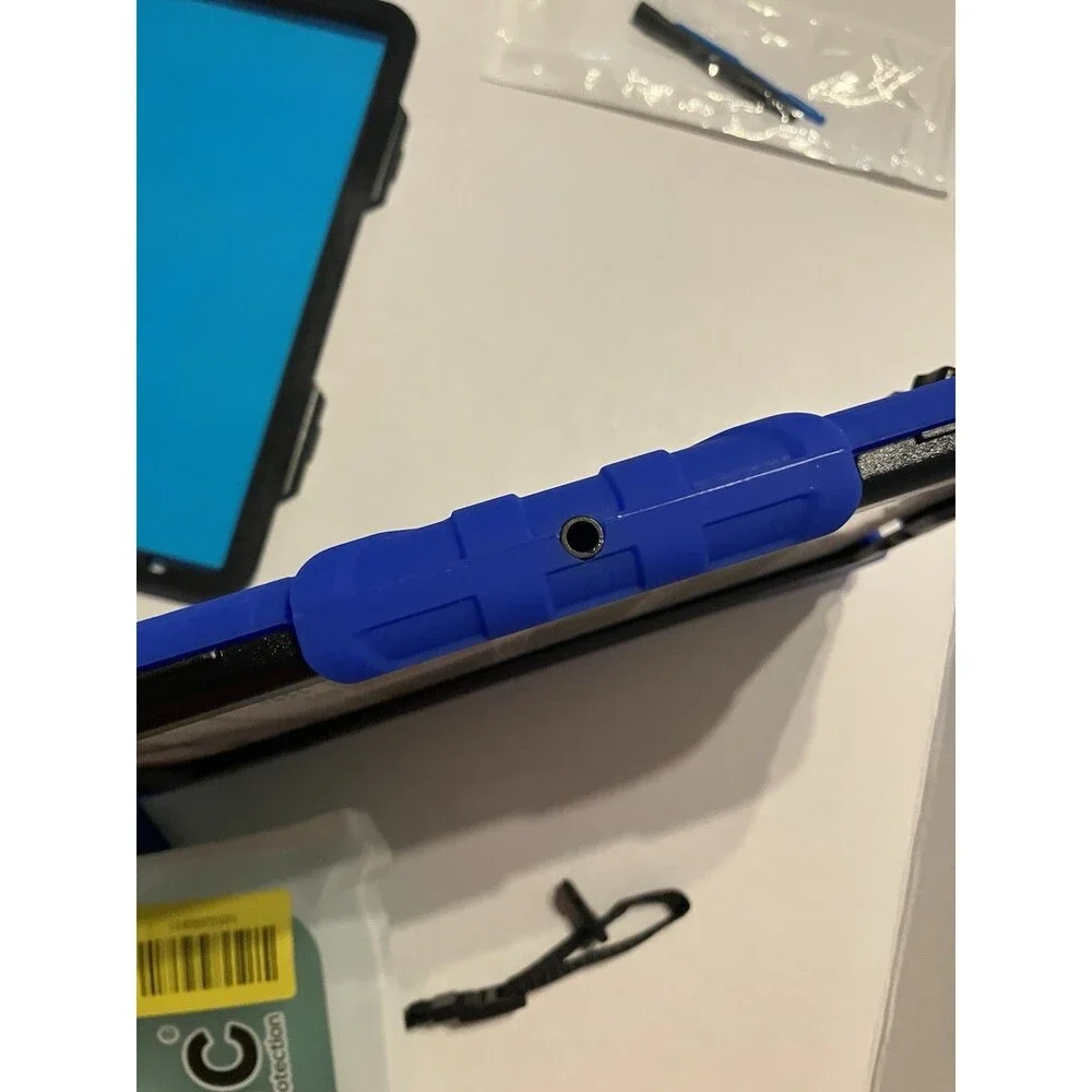 Rugged iPad Air 4/5 Case 10.9” Shockproof w Hand Strap Kickstand Blue